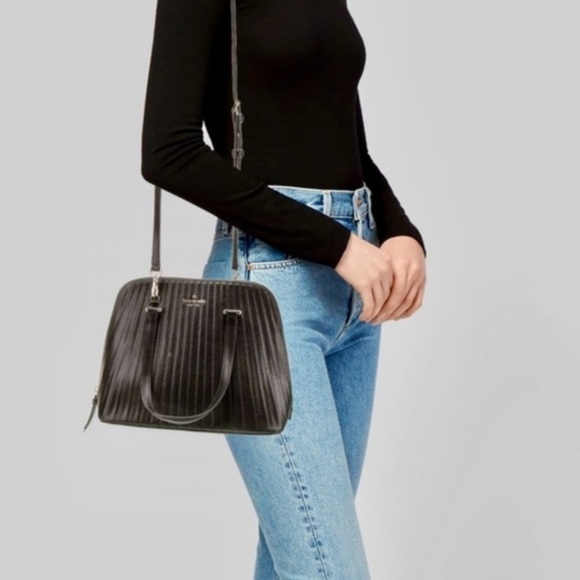 kate spade Handbags - Kate Spade Black Leather Patterson Drive Quilted Large Dome Satchel Adjustable